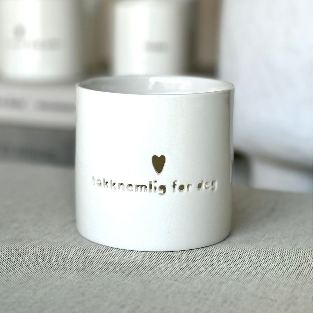 sögne hvit t-lysholder takknemlig medium