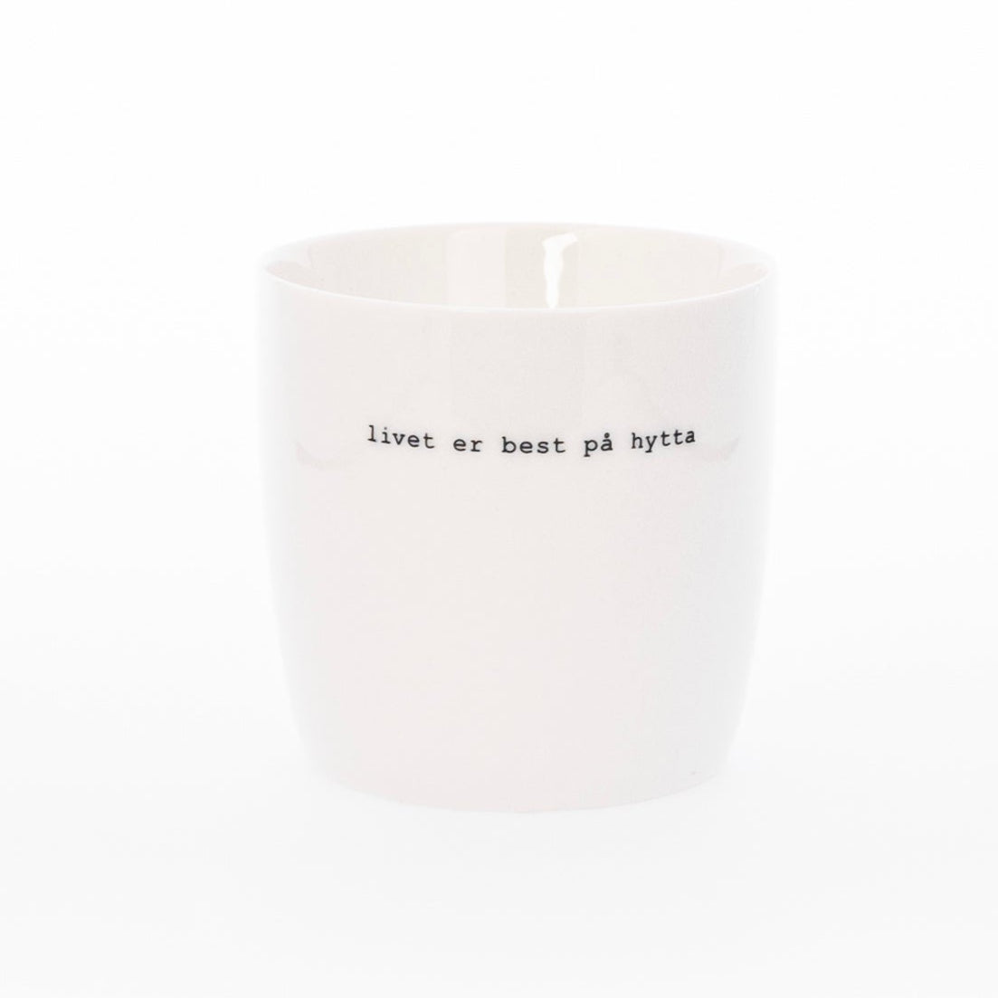 sögne mug white  livet er best på hytta
