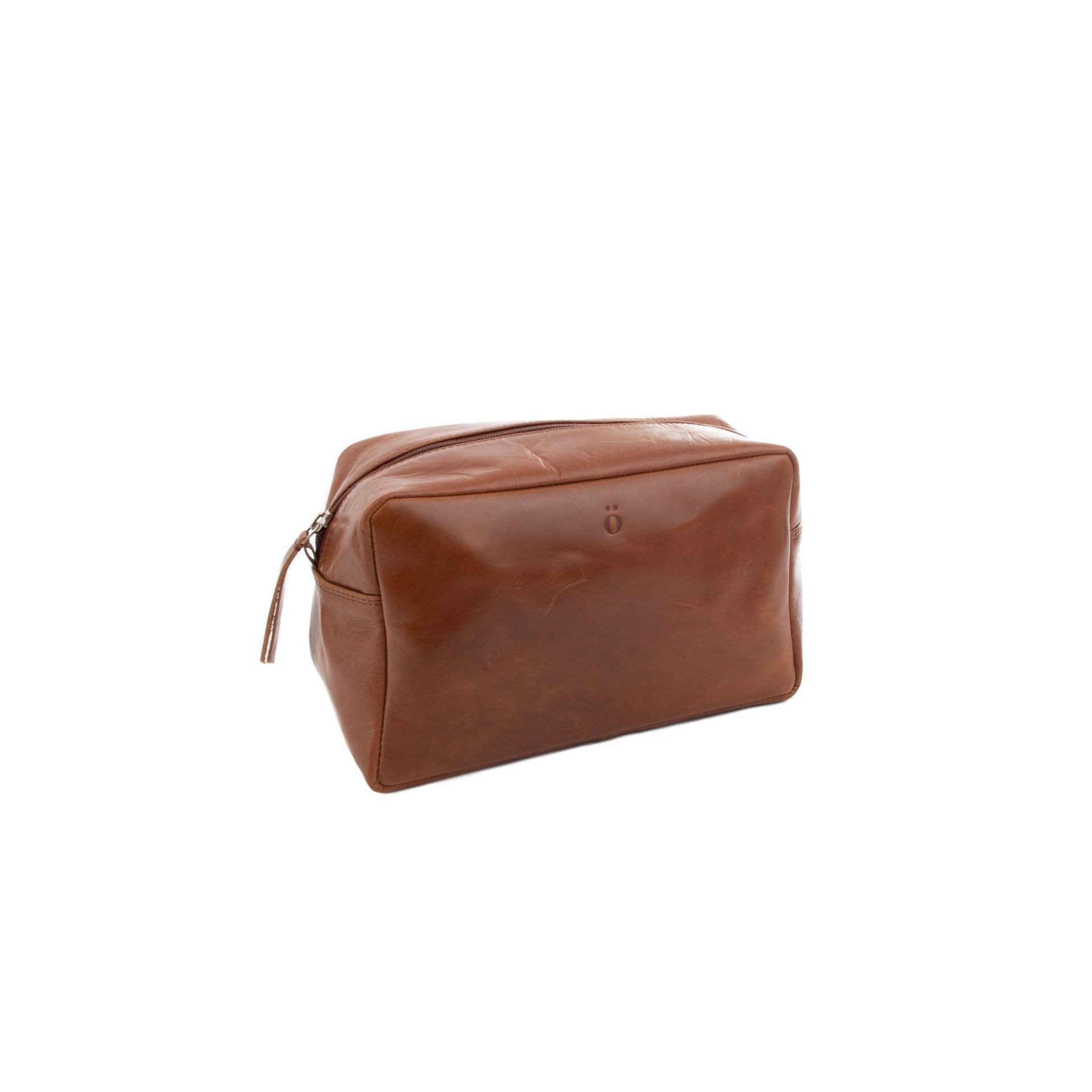 sögne toalettveske skinn brun