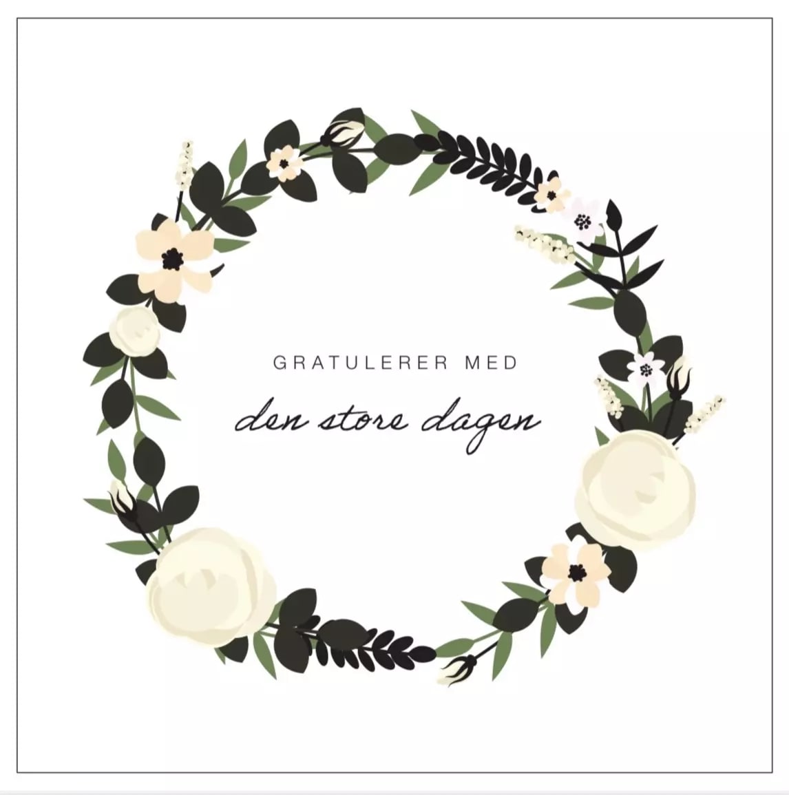 sögne card wedding  gratulerer med den store dagen 