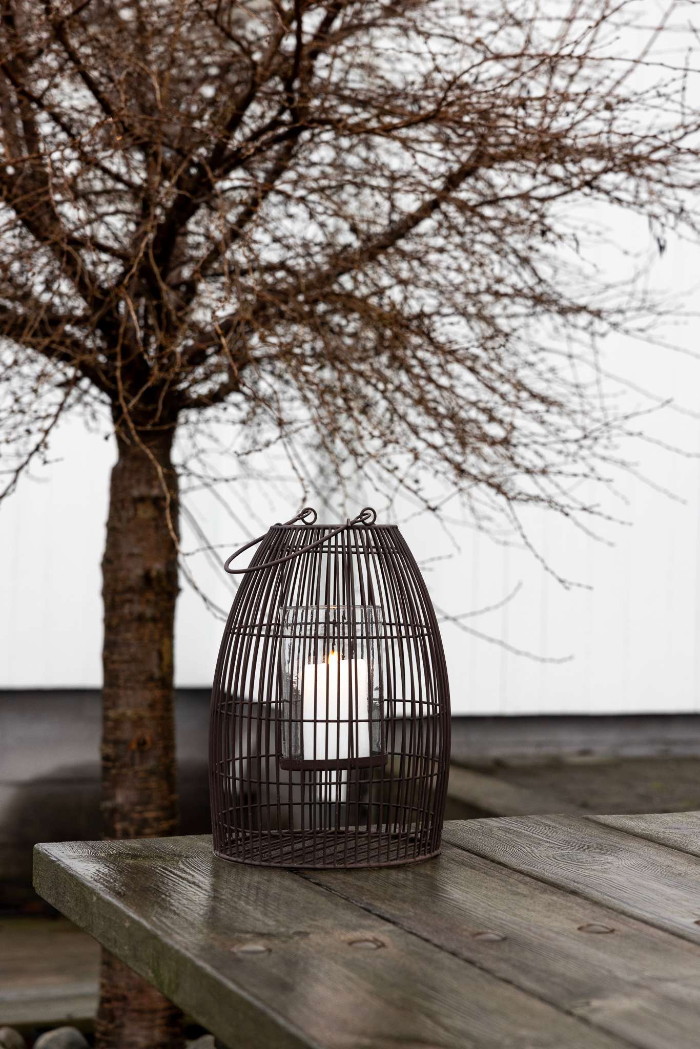 sögne lantern metal brown