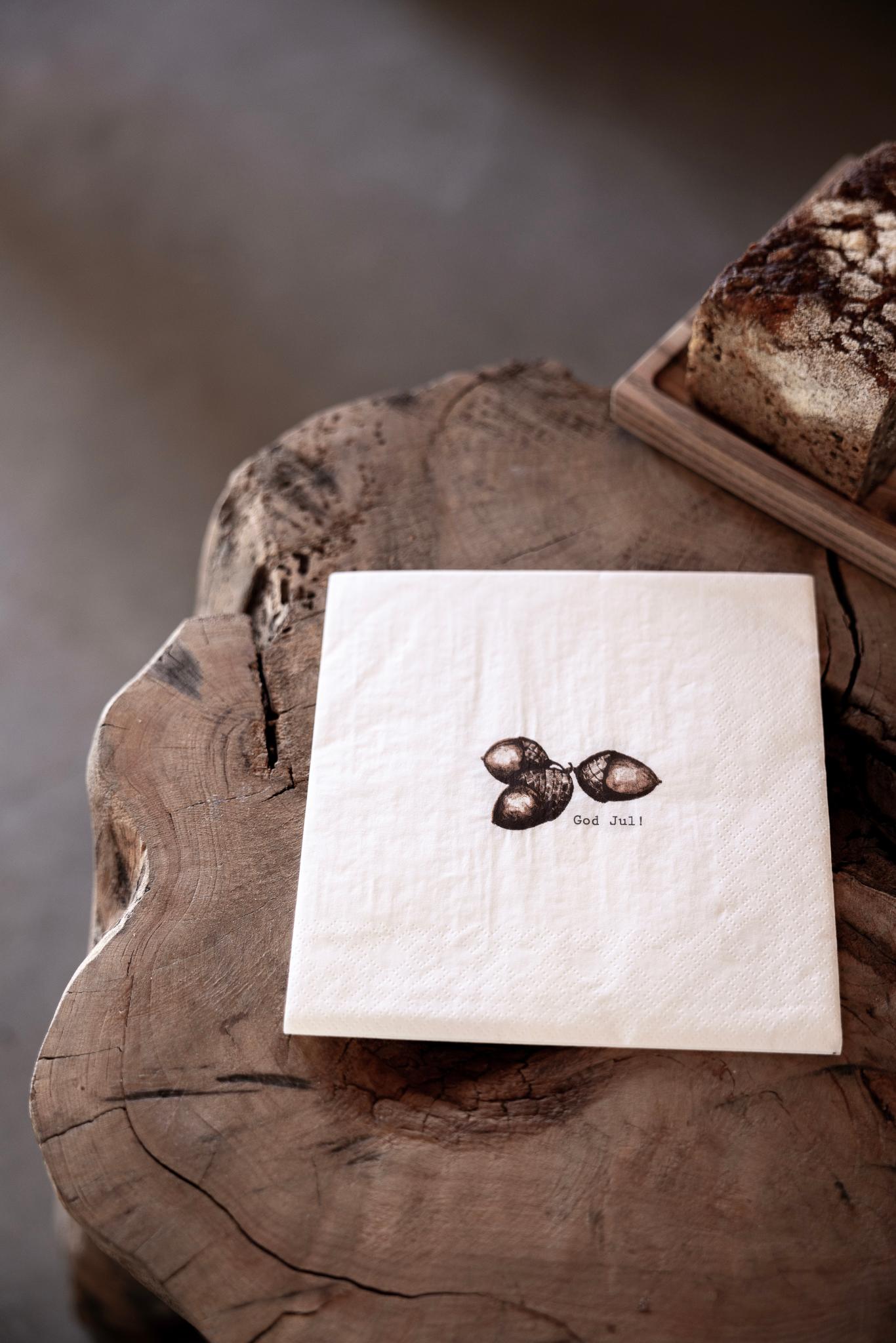 sögne serviett jul nøtter med tekst