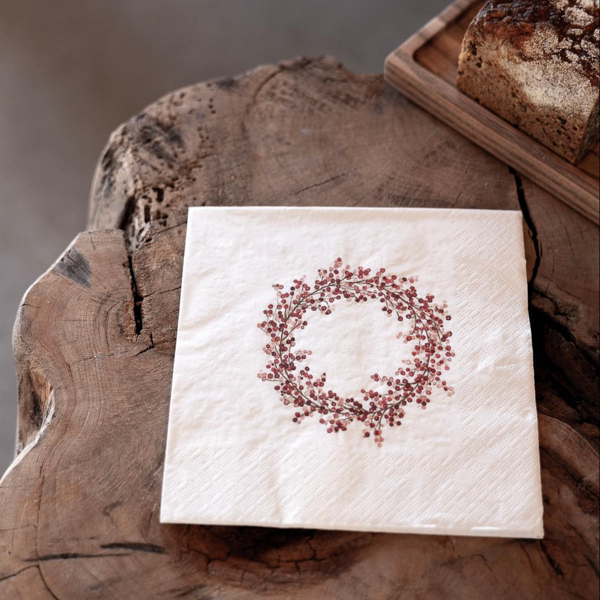 sögne serviett julekrans rød