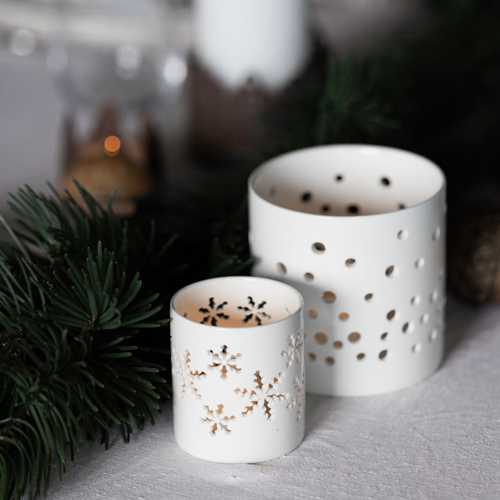 sögne white t-light holder dots large