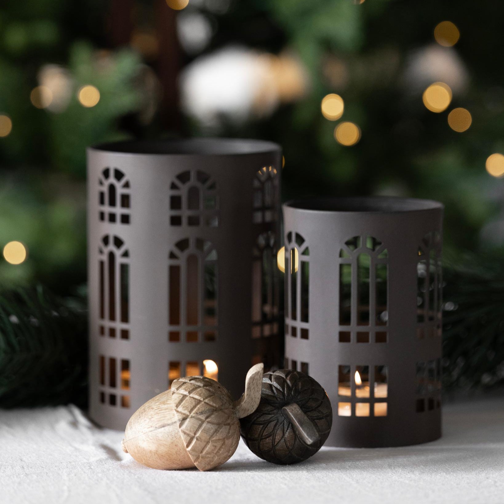 sögne window metall lykt brun s/ 2stk