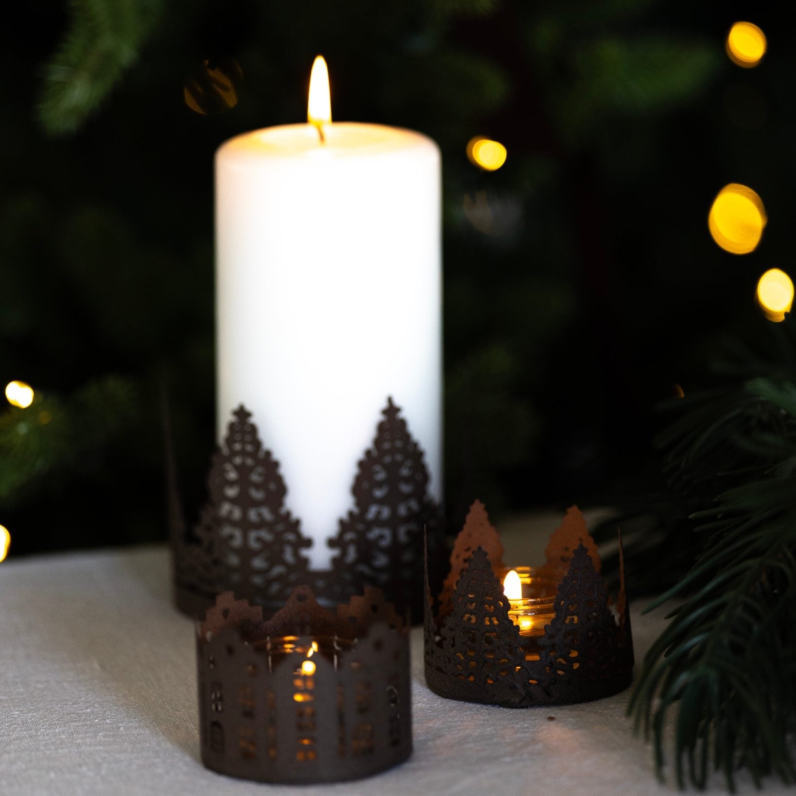 sögne lysholder metall trær large