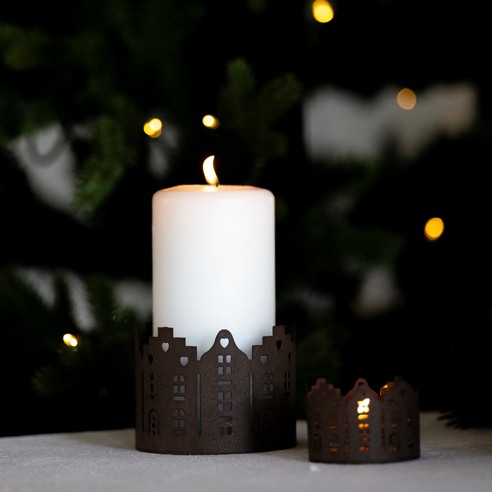 sögne candle holder metal Christmas city large