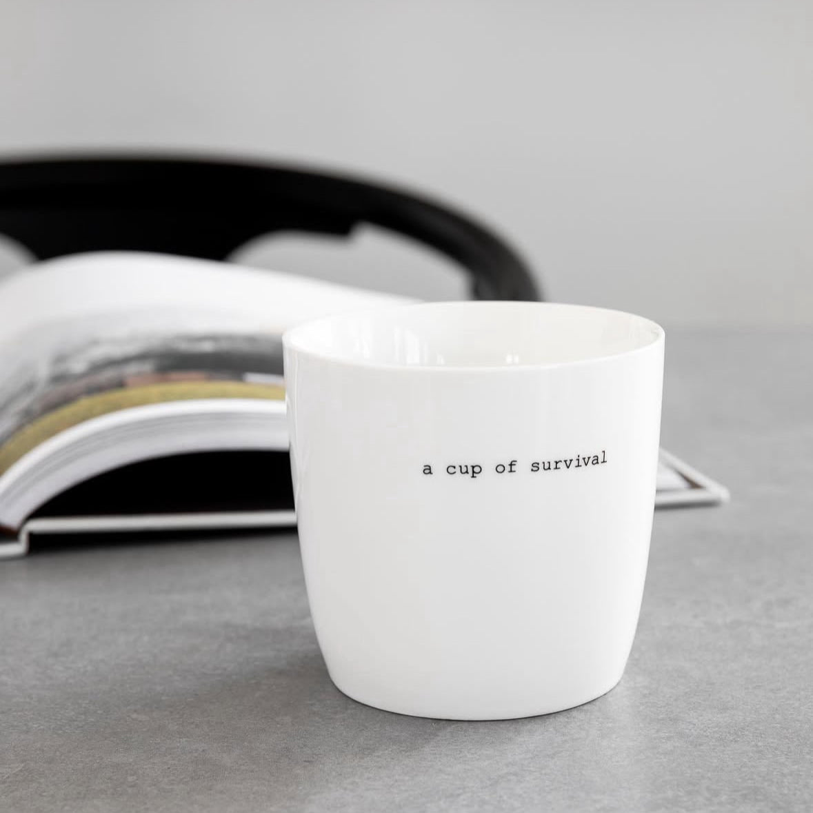 sögne mug white  a cup of survival