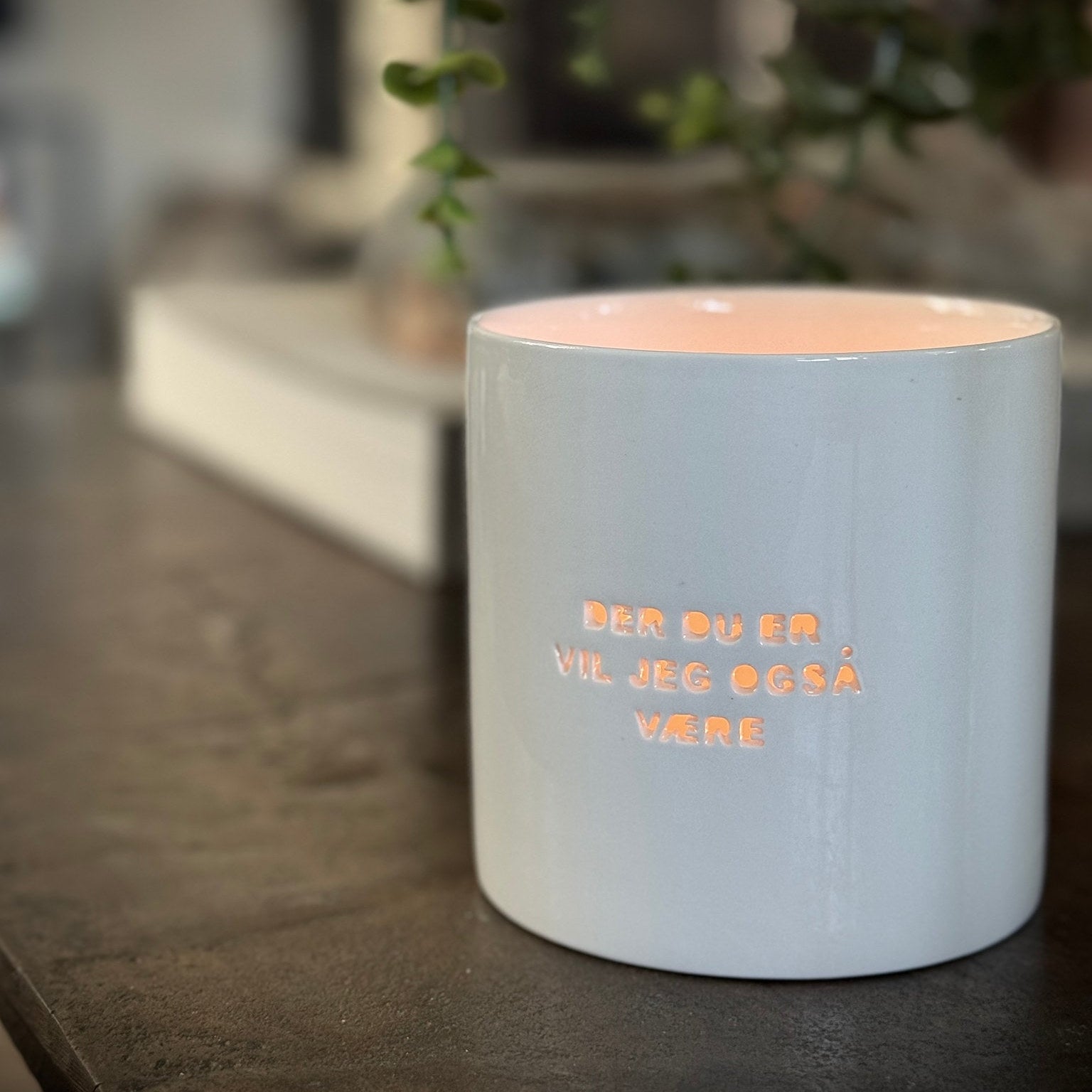 sögne hvit t-lysholder der du er large