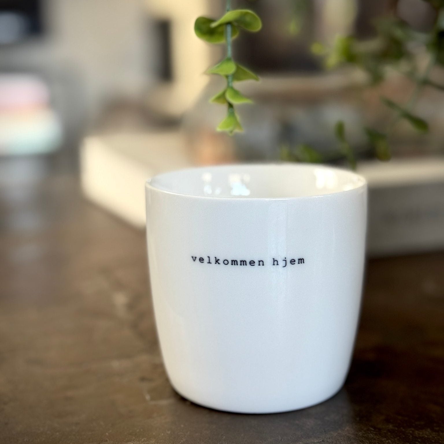 sögne mug white velkommen hjem