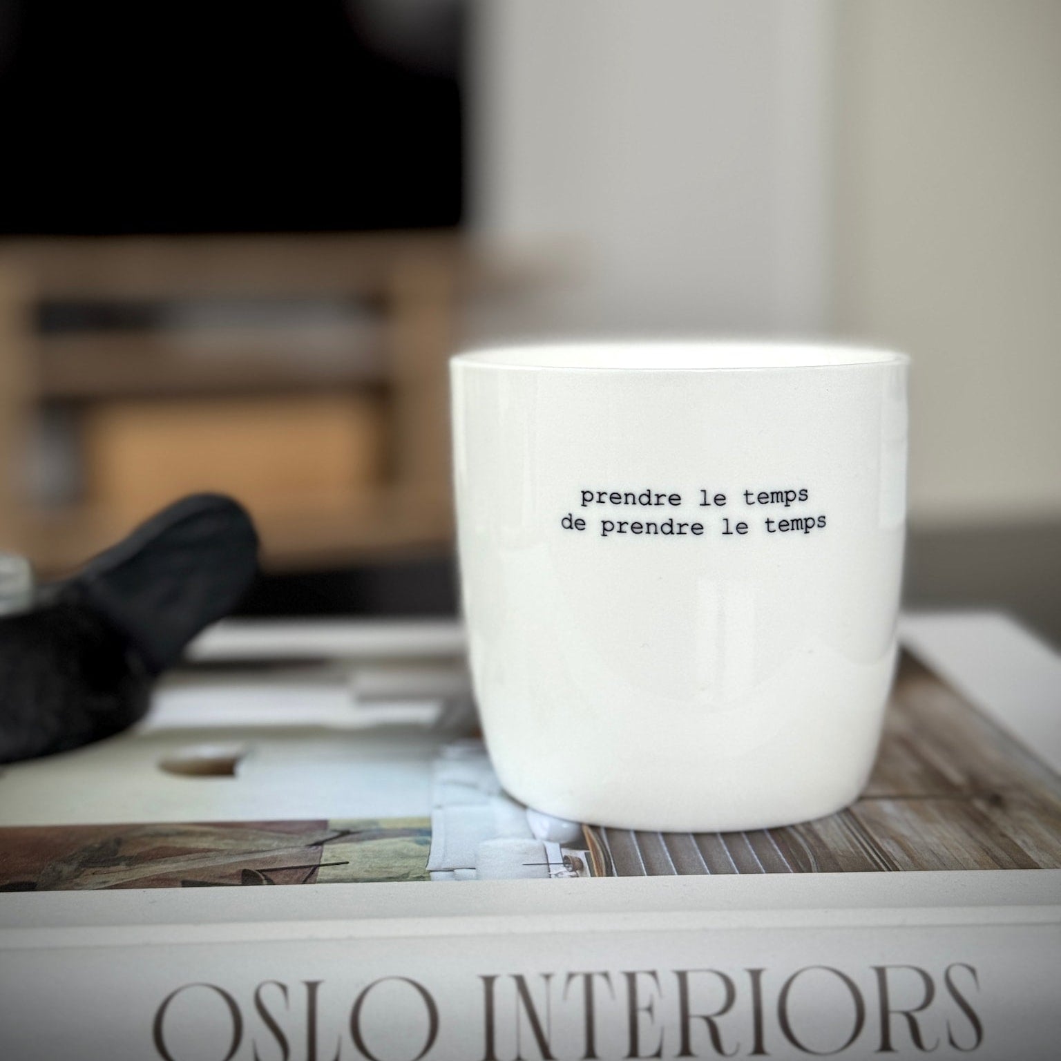 sögne mug white prendre le temps