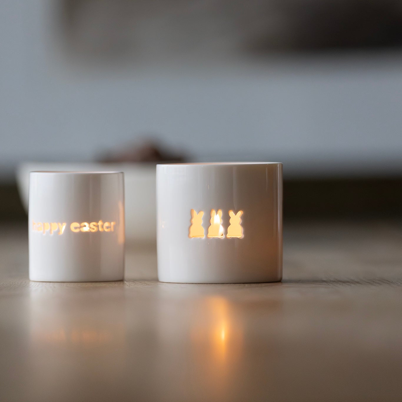 sögne white t-light holder happy easter small