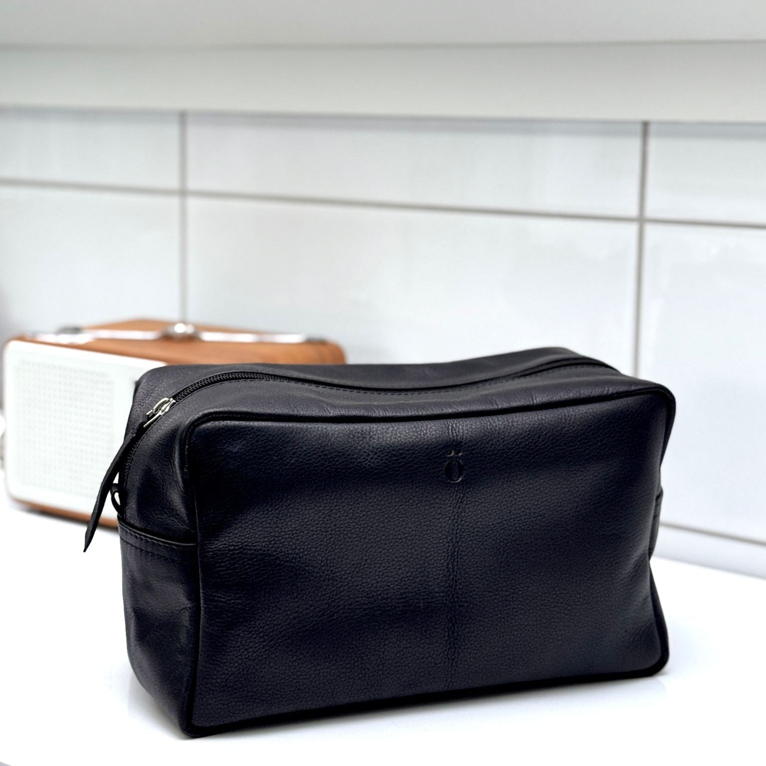 sögne toalettveske skinn sort