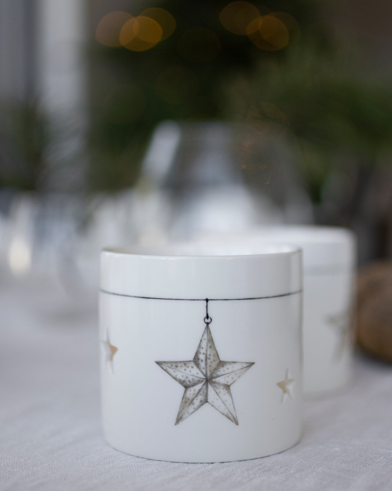 sögne hvit t-lysholder desember stjerne medium