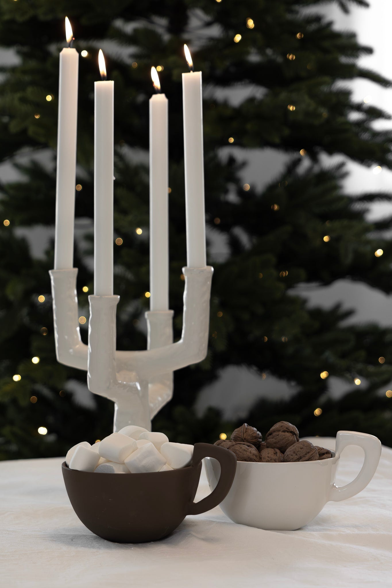 sögne ivy lysestake 4 armet hvit