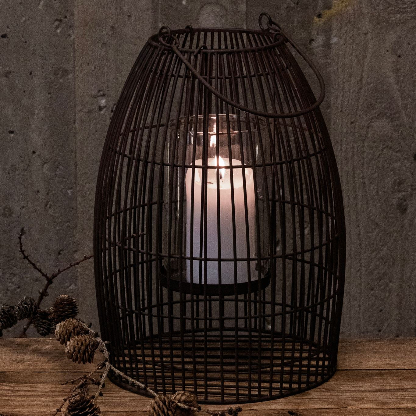 sögne lantern metal brown