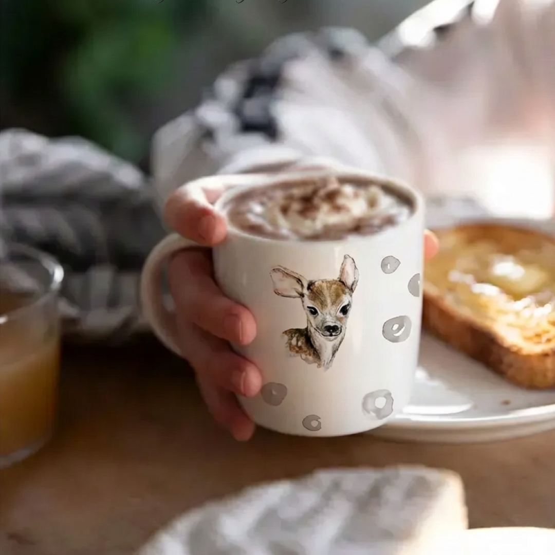 sögne mug white with deer
