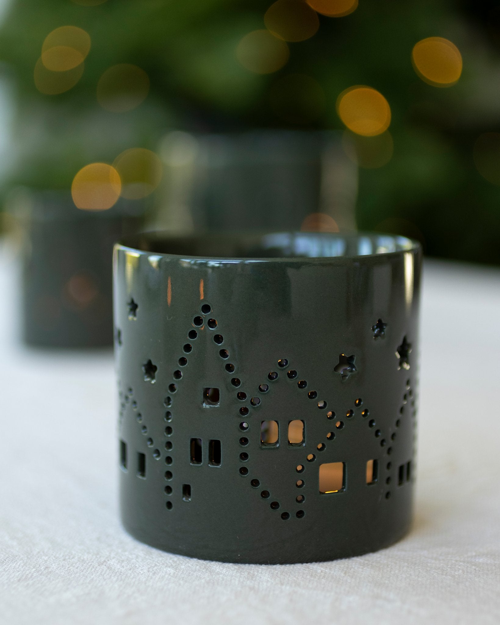 sögne grønn t-lysholder juleby medium
