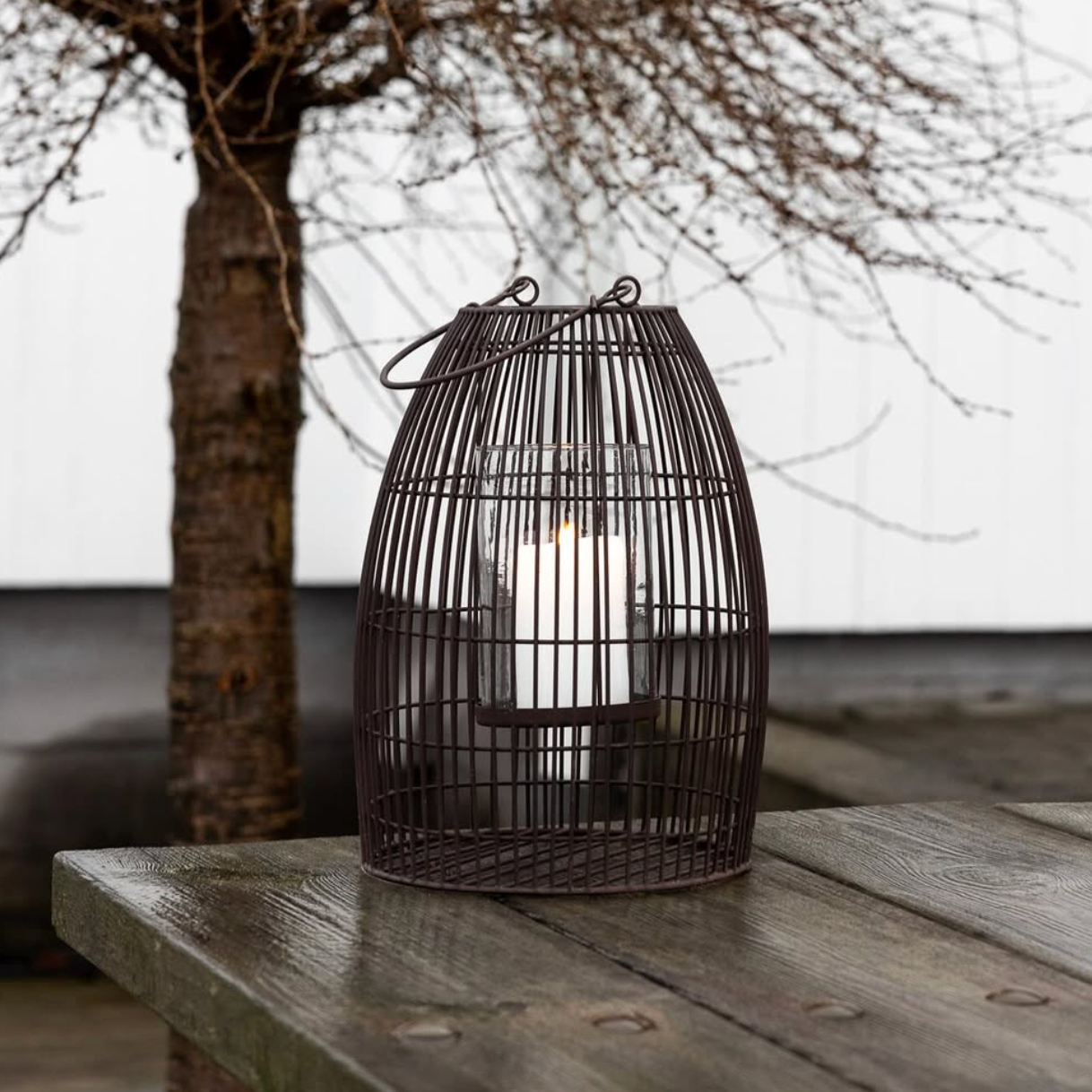 sögne lantern metal brown